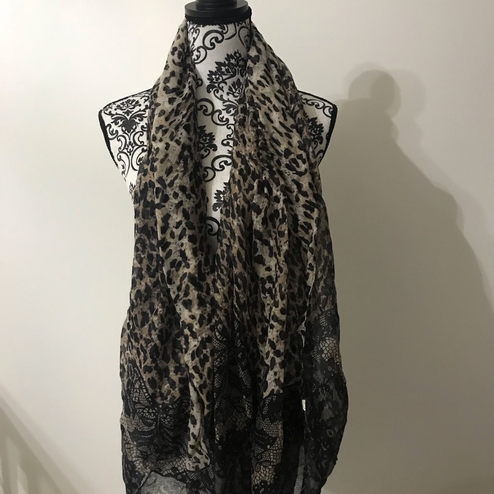 Black and brown cheetah scarf/hijab/wrap